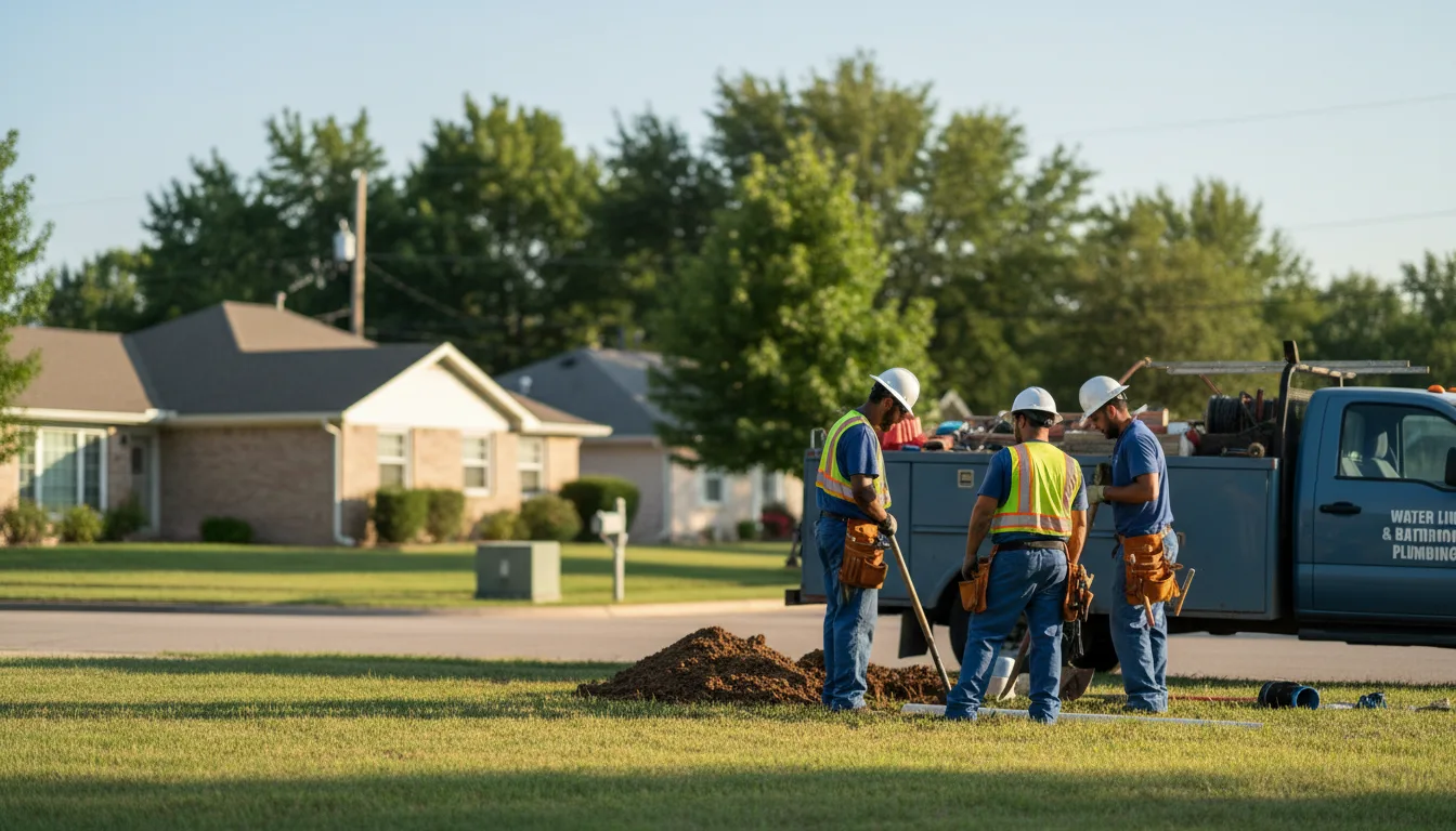 Residential water line and bathroom plumbing service in Plantersville, TX